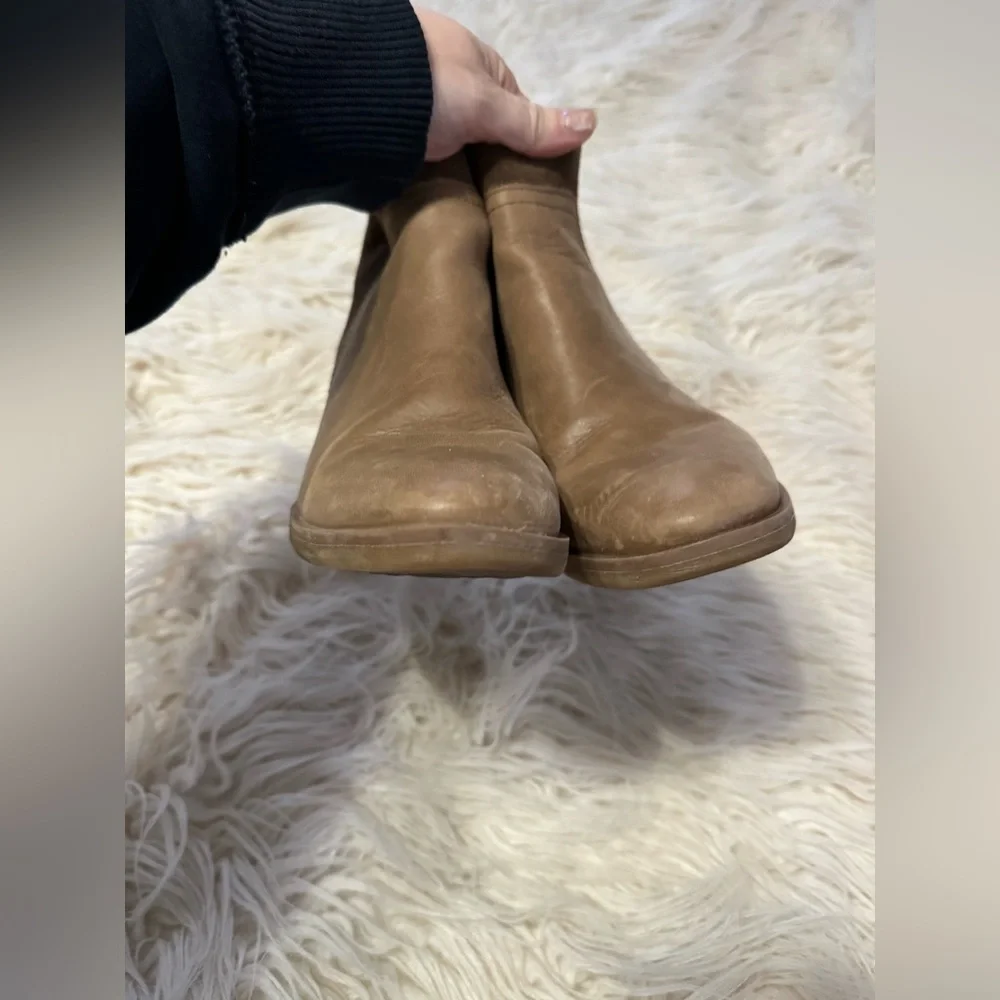 Korks Thyone Leather Ankle Booties Size 7.5 brown heeled boots - Picture 9 of 11